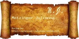 Metzinger Julianna névjegykártya